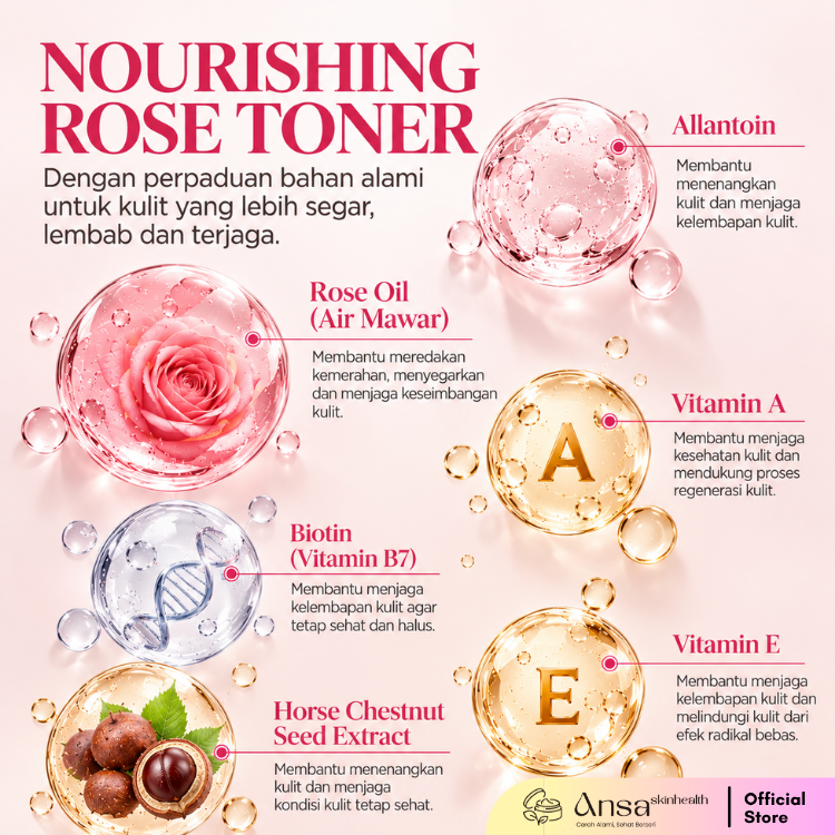 Nourishing Rose Toner with Vit A & Biotin 100ml