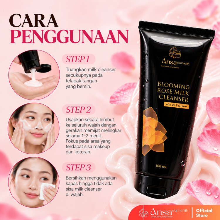 Blooming Rose Milk Cleanser with Vit E & Hazel 100ml