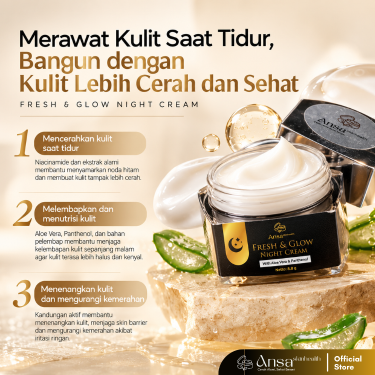 Fresh & Glow Night Cream with Aloe Vera & Panthenol 8.8g